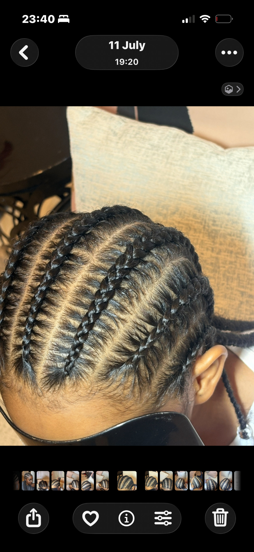 Straight-back cornrows