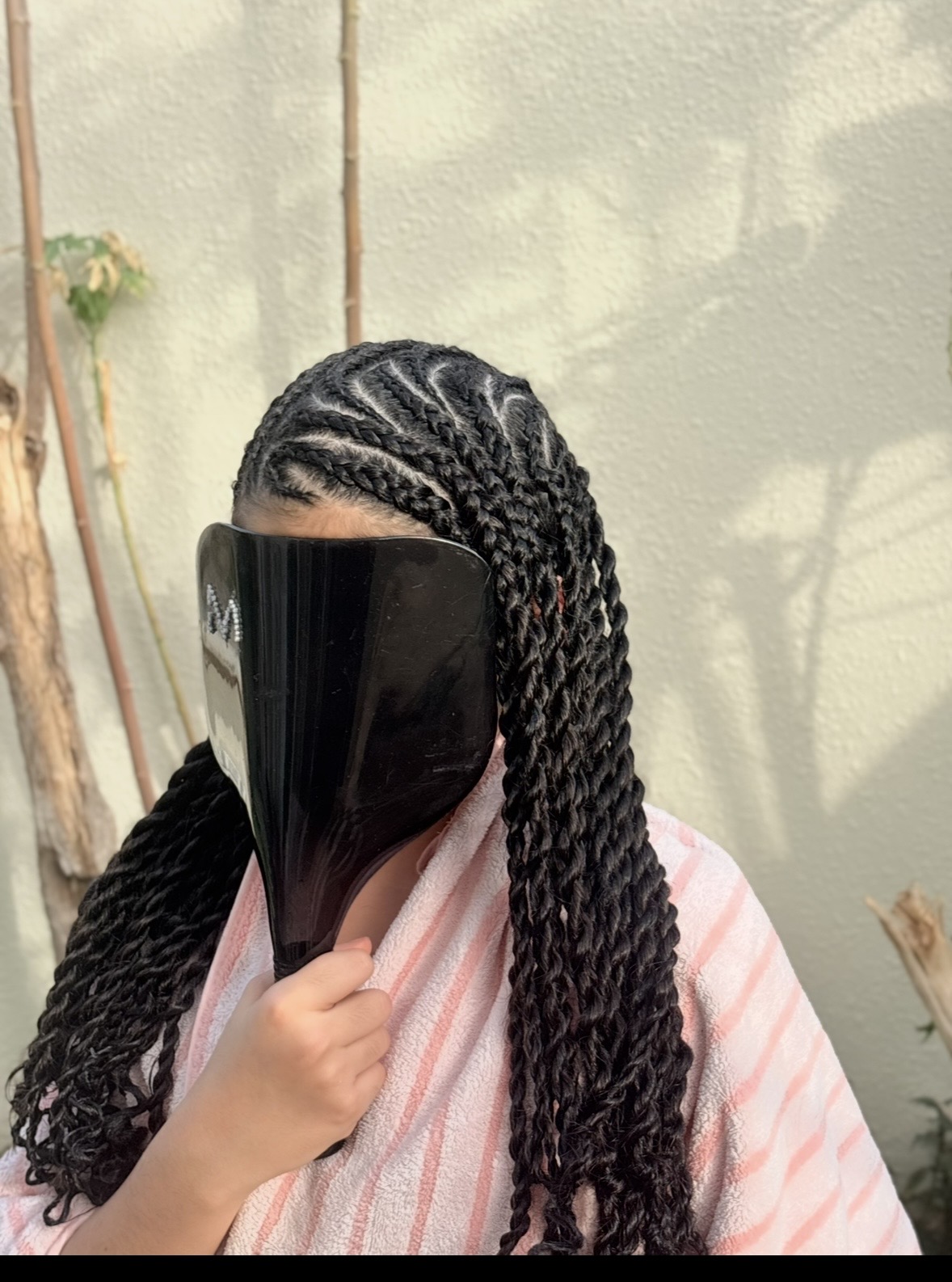 Senegalese twists with cornrow front