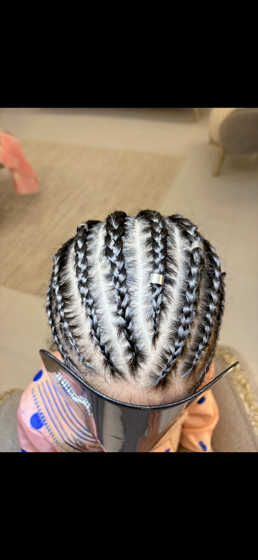 Cornrows with hair cuffs